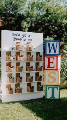 a sign that says, you've got in order to be west with boxes on it