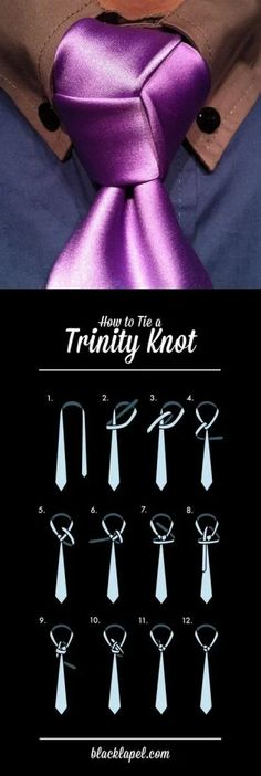 How to Attach Wedding Buttonhole & More. 9 Trinity Knot Tie, Simpul Dasi, Trinity Knot, Sharp Dressed Man, Tie Styles, Men Style Tips, Tie Knots