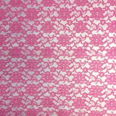 pink and white lacy fabric with flowers on it