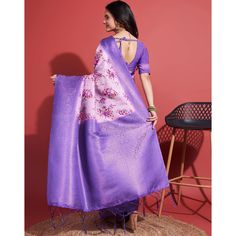 Lavender colored saree is made from banarasi silk fabric which is highlighted with beautiful digital printed with weaving work as shown. comes along unstitched banarasi silk blouse piece which you can customise as per your design/style. Occasion - You can wear this saree for party, festivals, functions and ideal for any fashionista. Note:- the actual product may differ slightly in color and design from the one illustrated in the images when compared with computer or mobile screen. Measurements: Traditional Pink Saree With Digital Print, Pink Digital Print Saree For Festivals, Purple Dupatta With Printed Border For Festivals, Lavender Saree With Pallu For Eid, Lavender Saree With Pallu For Festivals, Lavender Chanderi Saree For Diwali, Festival Lavender Saree With Pallu, Semi-stitched Lavender Saree For Festivals, Lavender Saree With Zari Weaving