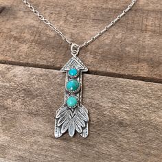 Turquoise Oxidized Spiritual Necklace, Spiritual Turquoise Necklace With Oxidized Finish, Turquoise Necklace With Oxidized Finish For Gift, Elegant Turquoise Necklace With Oxidized Finish, Artisan Turquoise Necklace With Oxidized Finish, Meaningful Necklace, Silver Arrow, Logo Jewelry, Faith Jewelry