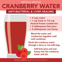 a poster describing the benefits of cranberry water for livers and liver health