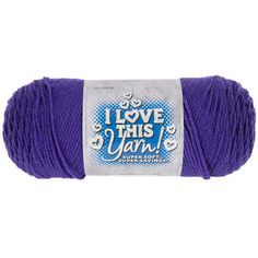 yarn ball in purple with i love this yarn logo on the front and back side