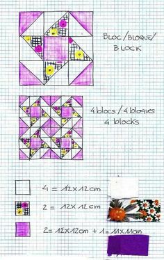 the instructions for how to make an origami block with squares and blocks on it