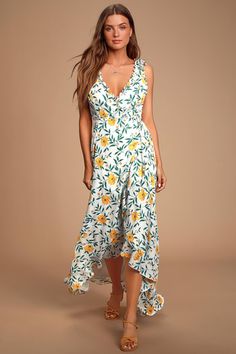 Dresses for Teens and Women | Best Women's Dresses and Clothing Lulus Floral Dress, Long White Maxi Dress, Casual Dresses For Teens, Dresses Lulus, Cute Casual Dresses, White Floral Dress, Mod Dress, Wrap Dress Floral, Dresses For Teens