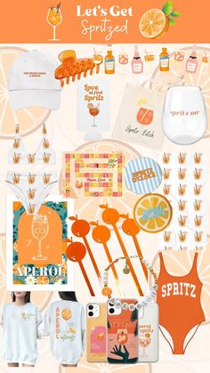 Explore a dynamic collage showcasing a selection of Aperol Spritz Themed Bachelorette Party essentials, featuring vibrant decor and fashionable attire that promise a celebration as refreshing as the bride's favorite cocktail. Plan a memorable night with ease, letting the Aperol vibes and Italian elegance set the stage for a gathering filled with love, laughter, and toasts to an unforgettable evening of joy and celebration. Bachelorette Party Italian Theme, Summer In Italy Bachelorette, Bachelorette Party In Italy, Orange Themed Bachelorette Party, Citrus Themed Bachelorette Party, Italian Themed Bachelorette, Feelin Spritzy Bachelorette, Sunshine Bachelorette Party, Cocktail Theme Bachelorette Party