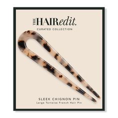 Sleek Chignon, Chignon Pin, French Hair Pin, Tortoise Pattern, Leopard Print Headband, Sophisticated Hairstyles, U Shaped Hair, Hair Pomade, Spiral Shape