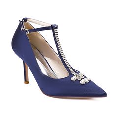 Shop Navy Rhinestone T Strap Heel Pointed Toe Stiletto Heel Pumps Wedding Shoes color Navy for Anniversary, Formal Event, Going out with worldwide Free shipping & Free return. Wedding Shoes With Rhinestones For Banquet, Elegant Rhinestone Shoe Clips For Events, Elegant Heels With Rhinestones For Banquet, Elegant Crystal Heels For Events, Crystal High Heel Wedding Shoes For Evening, Elegant High Heel Crystal Wedding Shoes, Elegant Crystal High Heel Wedding Shoes, Elegant Crystal Wedding Shoes, Colorful Wedding Shoes