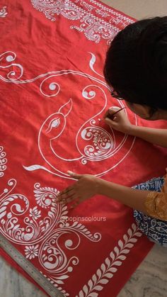 Folk Design Indian, Bengali Craft, Alpona Painting, Acrylic Painting Indian, Indian Folk Art Painting, Kolka Art, Painting Sarees, Folk Art Indian, Alpona Art