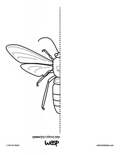 a drawing of a bee is shown on the side of a wall with lines going through it