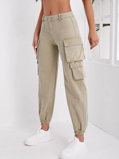 Flap Pocket Cargo Jeans | SHEIN USA Flap Pocket Cargo Jeans, Denim Cargo Pants, Jeans Cargo, Cargo Jeans, Men's Beauty, Flap Pocket, Wide Leg Jeans, Cargo Pants, Women Jeans