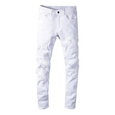 Ripped Biker Jeans, Biker Jeans, Super White, Jeans For Men, Pencil Pants, Denim Patchwork, Jeans Men, Biker Style, Wearing Clothes