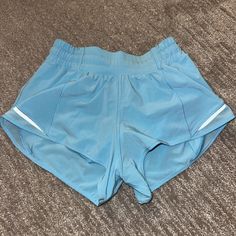 Low Rise, 2.5 (Worn Once But Basically Brand New) Sporty Light Blue Bottoms For Training, Sporty Light Blue Sports Bottoms, Blue Athleisure Shorts For Light Exercise, Blue Bottoms With Built-in Shorts For Running, Light Blue Stretch Athletic Shorts For Sports, Blue Activewear Shorts For Light Exercise, Light Blue Sporty Gym Bottoms, Blue Shorts For Light Exercise, Blue Running Shorts With Elastic Waistband