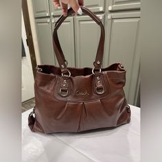 Refer To Photos For Conditions And Details Ty Coach Brown Soft Leather Shoulder Bag, Coach Soft Leather Satchel For Shopping, Coach Brown Satchel In Soft Leather, Coach Leather Handle Satchel For Office, Coach Satchel With Leather Handles For Office, Coach Brown Shoulder Bag For Office, Brown Coach Shoulder Bag For Office, Accessory Inspo, My Style Bags