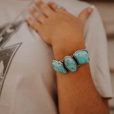 trio amigos turquoise cuff Turquoise Wedding Jewelry, Western Rings, Hand Cuffs, Western Turquoise, Turquoise Squash Blossom, Candy Collection, Turquoise Wedding, Squash Blossom Necklace, Turquoise Cuff