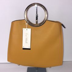 New With Tags! Le Miel Vegan Leather Mustard Yellow Shoulder Bag Crossbody Peta Approved! Gold Hardware. Shoulder Strap Is Removable. Snakeskin Print Detail. Extremely Faint Imperfection. See Last Photo. This Is Almost Impossible To See In Most Lighting! All Measurements Are Approximate Evening Yellow Satchel With Double Handle, Yellow Evening Satchel With Double Handle, Evening Yellow Double Handle Satchel, Yellow Double Handle Shoulder Bag For Evening, Yellow Double Handle Evening Shoulder Bag, Gold Bag With Removable Pouch And Round Handle, Gold Bag With Top And Round Carry Handle, Gold Bags With Removable Pouch And Round Handle, Gold Travel Bag With Round Handle