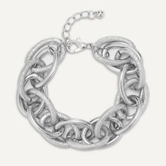 This silver multi-chain bracelet is designed with an eye for the contemporary, and it's sure to be a favourite in your collection!The bold design is perfect for an evening out on the town, or just adding a little extra glamour to your everyday look. Rhodium Plated | Nickel, Lead, and Cadmium Free Product Code: DB2114R Collection: Alesha Type: Clasp Material: Base Alloy Dimensions: Length 19-23cm Pendant Dimensions: Style: Contemporary & Chain-Link Includes: Elegant Silver Bracelets With Chunky Chain, Elegant Silver Chunky Chain Bracelets, Trendy Metallic Jewelry For Party, Trendy Metallic Party Jewelry, Silver Metal Link Chain Bracelet, Chic Metal Chain Bracelet Fashion Accessory, Metal Bracelet With Chunky Chain For Fashion, Trendy Silver Metal Bracelets, Modern Silver Charm Bracelet With Chunky Chain