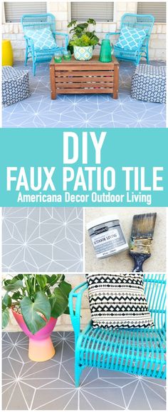 the diy faux patio tile is easy to make