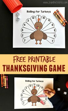 the free printable thanksgiving turkey game for kids to play with their family and friends