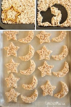 the steps to make an oatmeal moon and star cookie recipe for kids