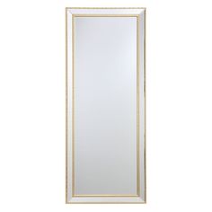 a white and gold framed mirror on a wall with an empty space in the middle