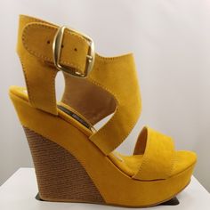 Womens Platform Wedge Sandals, Yellow , Size 7 (Very Light ) New Yellow Wedges Shoes, Trendy Gold Platform Wedge Sandals, Yellow Wedge Heel Sandals For Vacation, Yellow Wedge Sandals For Vacation, Chic Yellow Open Toe Wedge Sandals, Yellow Wedge Heel Sandals For Summer, Trendy Gold Wedge Sandals For Vacation, Trendy Yellow Platform Wedge Sandals, Chic Yellow High Heel Wedge Sandals