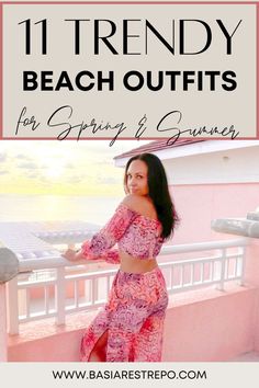 Looking for 11 trendy beach outfits for spring and summer? Check out this post! I share cute accessories, long pants and shirt sets, dresses, shoes, and more that you can wear to dinner for a classy evening. Get outfit inspiration now! Trendy Beach Outfits, Pants And Shirt, Outfits For Spring