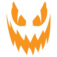 an orange jack o lantern pumpkin face on a white background