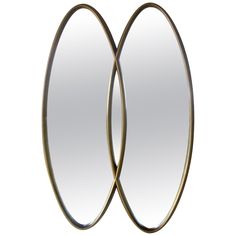 two circular mirrors are shown against a white background