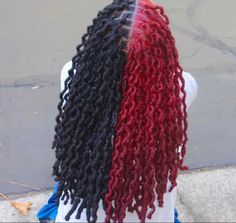 Half And Half Hair Color Locs, Half And Half Locs, Black Hair Locs, Blk Hairstyles, Dreadlocks Hairstyle, Dyed Locs, Loc Goals