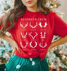 Christmas Reindeer Crew Shirt,Reindeer Shirt,Christmas Deer Shirt,Christmas Gift,Reindeer Christmas,Christmas Gift Shirt,XMAS Shırt We design trendy sweatshirts that you can use in every important day of your life. We produce beautiful and quality designs that can be used in all kinds of activities that you will do with your family or friends. These designs will offer you and your environment a unique complement. We are very excited to bring you our high quality and soft, trendy sweatshirt. Every sweatshirt we made means a new excitement for us. ▶️ HOW TO ORDER ATTENTION 📌 Please, 1️⃣Swipe to all of the pictures. 2️⃣Select style and size from drop down menus. 3️⃣Select sweatshirt colors from drop down menus. 4️⃣Select quantity. 5️⃣For every single sweatshirt you have to repeat every step. Tropical Xmas, Married Shirt, Christmas Party Shirts, Cute Christmas Shirts, Funny Christmas Shirts, Family Christmas Shirts, Beach Shirt, Holiday Shirts, Look Plus