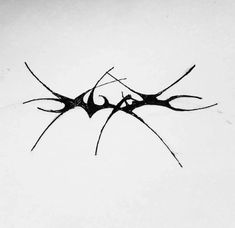 two black and white images of branches with sharp edges on a light gray background that appears to be in the shape of an x