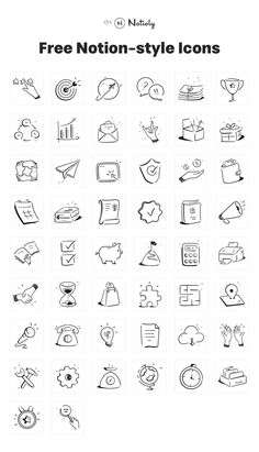 a large set of hand drawn icons with the words free motion - style icons on them