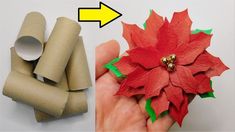 how to make paper poinsettis out of toilet rolls