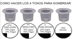 four plastic cups with different sizes and colors are shown in this graphic above the image