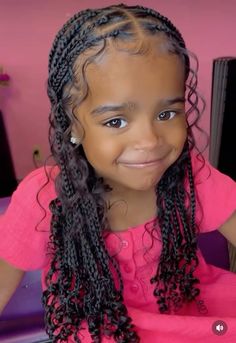 Back To School Hairstyles 2nd Grade, Braids For Kids Black Natural Hair, Boho Kids Braids, Boho Braids On Kids, Lemonade Braids Kids Natural Hair, Kid Hairstyles Black Braids, Hairstyles Black Girls Braids Kids, Knotless Kids Braids, Braids For Lil Girls Black