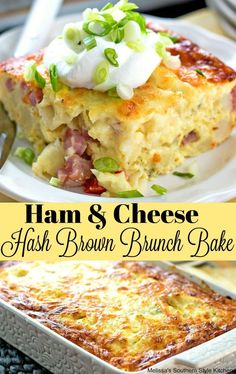 ham and cheese hash brown brunch bake