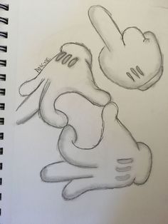 a drawing of a cartoon character holding onto another character's head with one hand