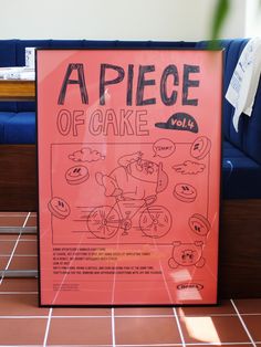 a piece of cake poster on the floor