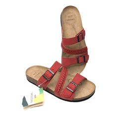 Earth Origins Women's Sandals Julie (No Box) Adjustable Sand-colored Sandals For Spring, Adjustable Brown Sandals With Cork-bed Midsoles, Braided Leather Sandals, Supportive Sandals, Suede Slides, Leather Thong Sandals, Leather Slip On Shoes, Brown Leather Sandals, Leather Sandals Women