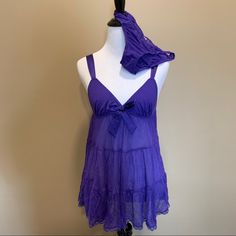 Victoria’s Secret Vintage Lingerie Slip & Panty Set Victoria’s Secret Valentine’s Day Lace Babydoll Lingerie Size Small Nwt, Perfect Condition (Panty Does Not Have Tag But The Set Is Brand New & Never Worn) Offers Welcome Bundle For A Discount Purple Camisole For Daywear, Flirty Camisole For Beach, Purple Sheer Summer Sleepwear, Sheer Purple Summer Sleepwear, Purple Coquette Sleepwear For Summer, Summer Coquette Purple Sleepwear, Secret Valentine, Lingerie Babydoll, Womens Apparel