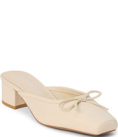 Matisse Basilio Leather Bow Mules | Dillard's Cream Leather Kitten Heels With Sculpted Heel, Cream Leather Kitten Heels, Classic Low Heel Mules With Branded Insole, Classic Mules With Branded Insole And Low Heel, Classic Low Heel Mules With Padded Heel, Classic Mules With Padded Low Heel, Mules With Padded Flat Heel And Medium Width, Beige Leather Kitten Heels With Closed Toe, Cream Kitten Heels With Padded Heel And Almond Toe