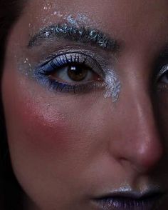 Frost Bite Makeup, Ttpd Makeup, Snowy Makeup, Colorguard Makeup, Frost Makeup