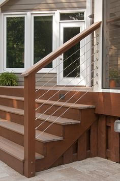 a set of stairs leading up to a house