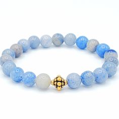 Natural Blue Aventurine Beaded Bracelet. Blue Aventurine Stone Meaning: *Great For Meditation *Can Help With Addictions *Can Help To Open Up To Inner Growth *Helps Maintain Inner Peace Natural Blue Aventurine 8 Mm Beads, Brass Detail Bracelet Stretches And Good For Wrist Sizes 6-7.5 In. If You Have A Different Size Please Message Me And I Will Adjust Blue Beaded Amazonite Bracelets, Blue Beaded Amazonite Bracelet, Blue Moonstone Beaded Bracelets With Gemstone Beads, Everyday Blue Amazonite Bracelets, Adjustable Blue Amazonite Beaded Bracelets, Blue Amazonite Round Bead Bracelets, Hand-strung Blue Amazonite Beaded Bracelets, Blue Amazonite Gemstone Beaded Bracelets, Blue Amazonite Beaded Bracelets With Gemstone Beads