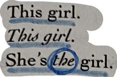 this girl, she's the girl sticker is shown in blue and white