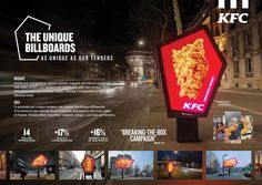 an advertisement for kfc's the unique billboards is shown in this ad