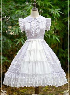 Pure Color Chiffon Lace Classic Lolita Sleeveless Dress Age Of Exploration, Hot Topic Clothes, Op Dress, Classic Lolita, Dress Colors, Emo Dresses, Dress Out, One Piece Dress, Lolita Dress