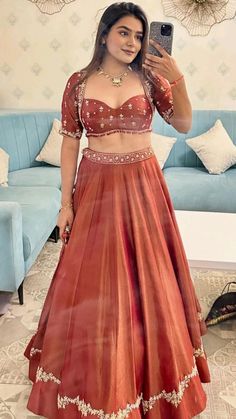 Simple Engagement Look Indian, Haldi Skirt And Top, Wedding Season Outfit Indian, Skirt With Kurti Designs, Friend Marriage Outfit Indian, Fancy Lehenga Designs, Simple Engagement Lehenga, Lengha Choli For Wedding, Outfit For Friends Wedding Indian