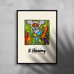 a poster on the wall that says k - hazing and has an image of a mouse